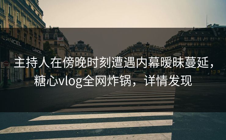 主持人在傍晚时刻遭遇内幕暧昧蔓延,糖心vlog全网炸锅,详情发现 主持人在傍晚时刻遭遇内幕暧昧蔓延,糖心vlog全网炸锅,详情发现
