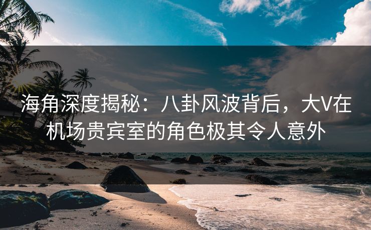 海角深度揭秘：八卦风波背后，大V在机场贵宾室的角色极其令人意外